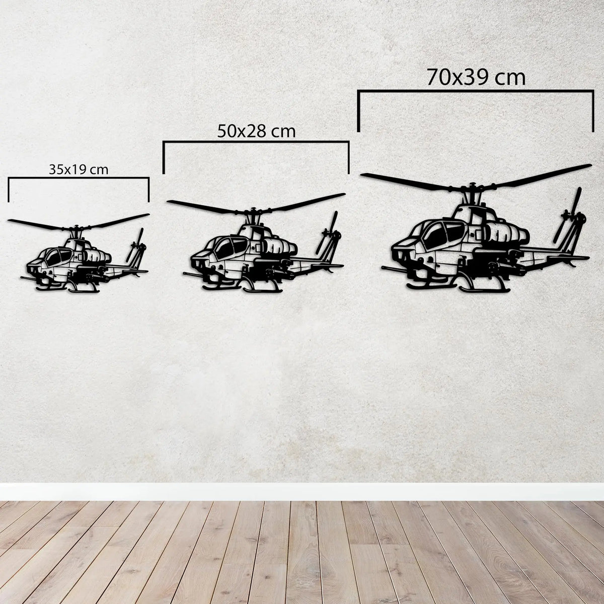 AH-1W Super Cobra Helikopter Metal Duvar Dekoru Laser Artique