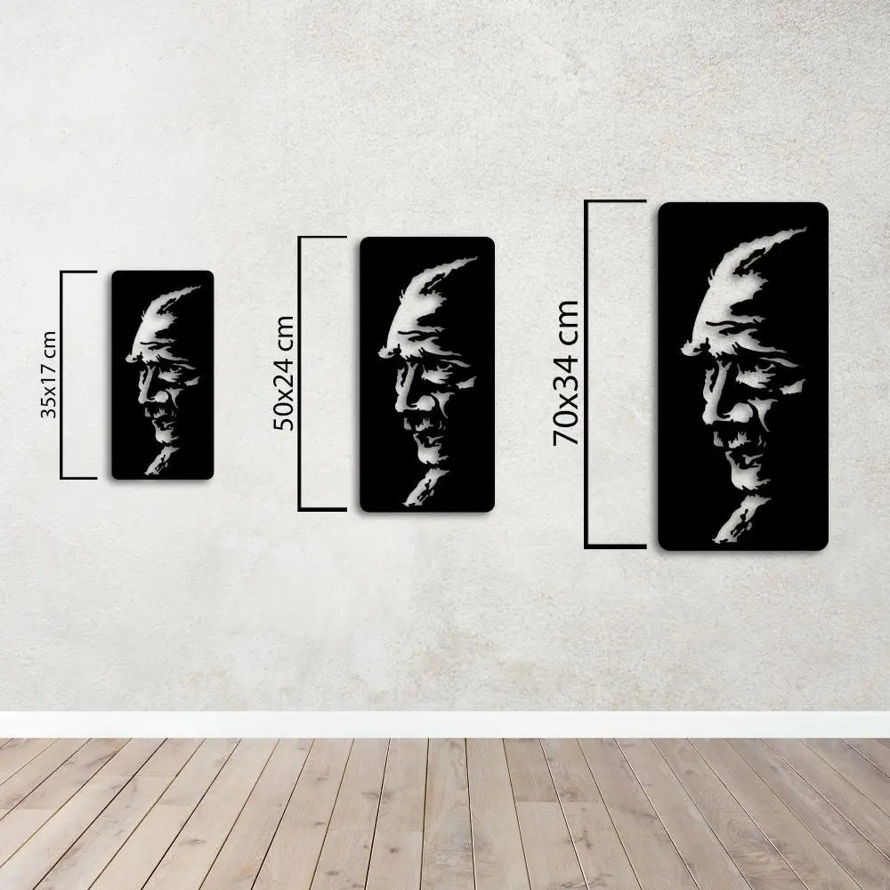 Atatürk'ün Portresi Metal Duvar Dekoru Laser Artique