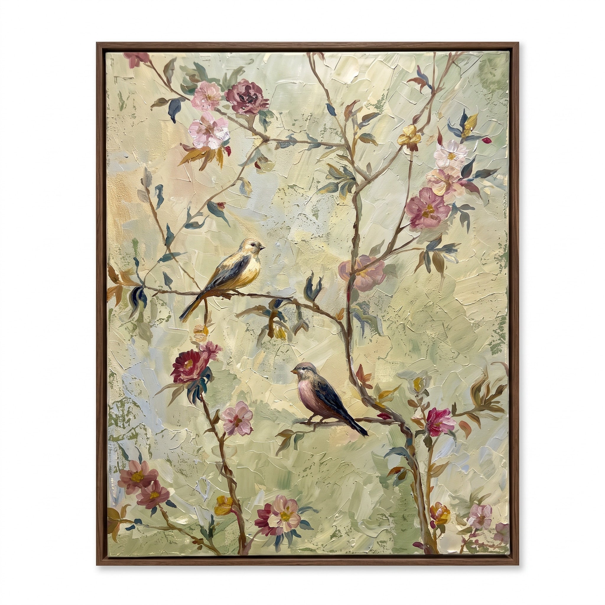 Blooming Birds | Kuşlu Çiçek Yağlı Boya Tablo