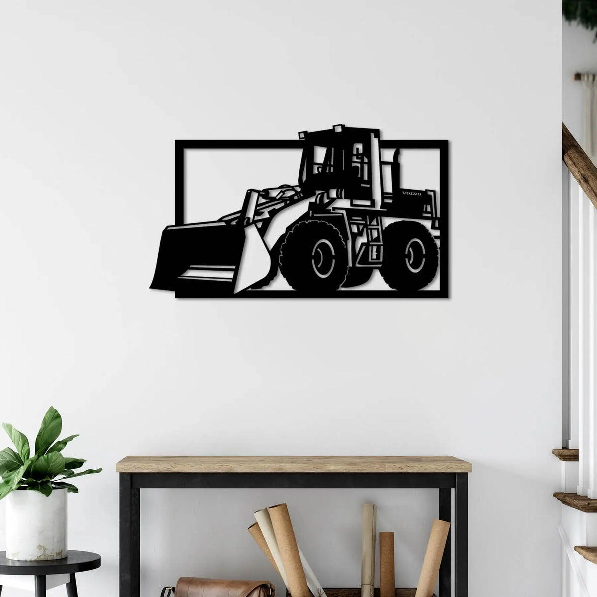 Buldozer Metal Duvar Dekoru Laser Artique
