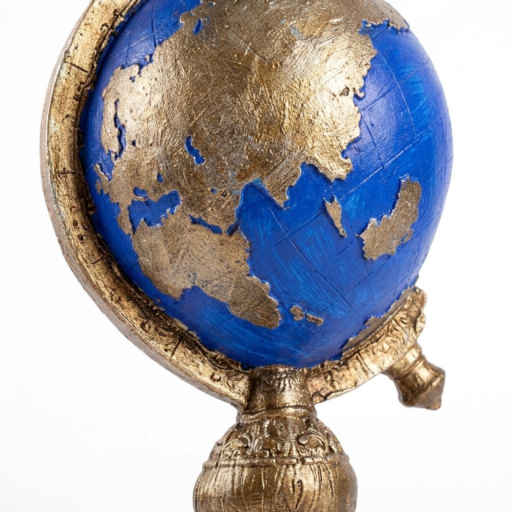 Cartographia El Yapımı Kitaplı Dünya Küresi Dekoratif Biblo