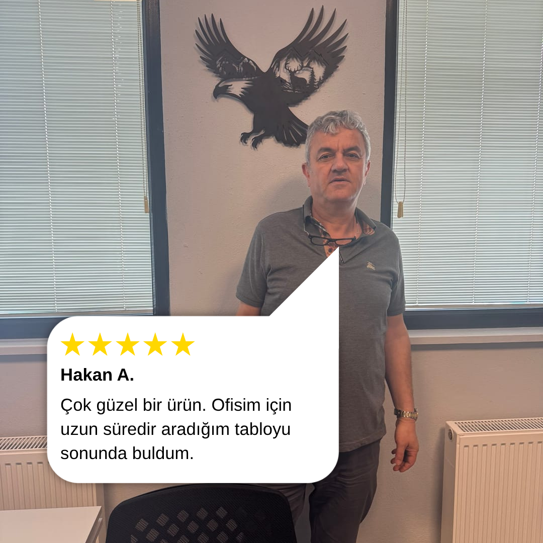 Özgür Kartal Metal Duvar Dekoru Laser Artique