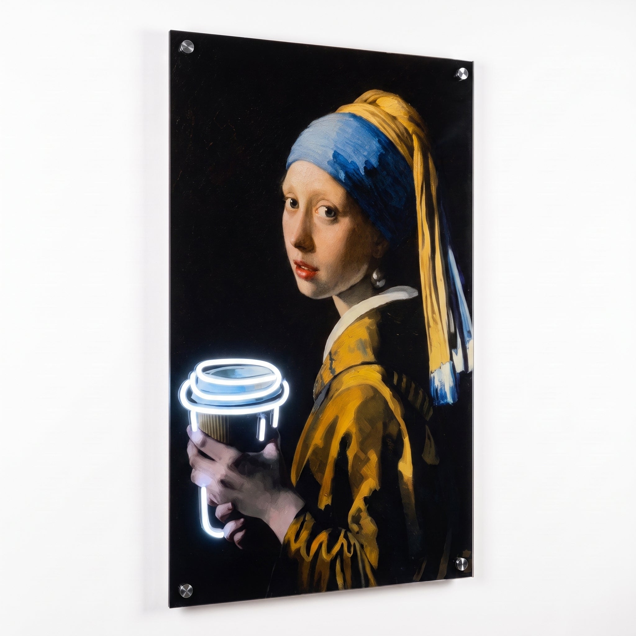 İnci Küpeli Kız – Kahve Molası Neon LED Tablo