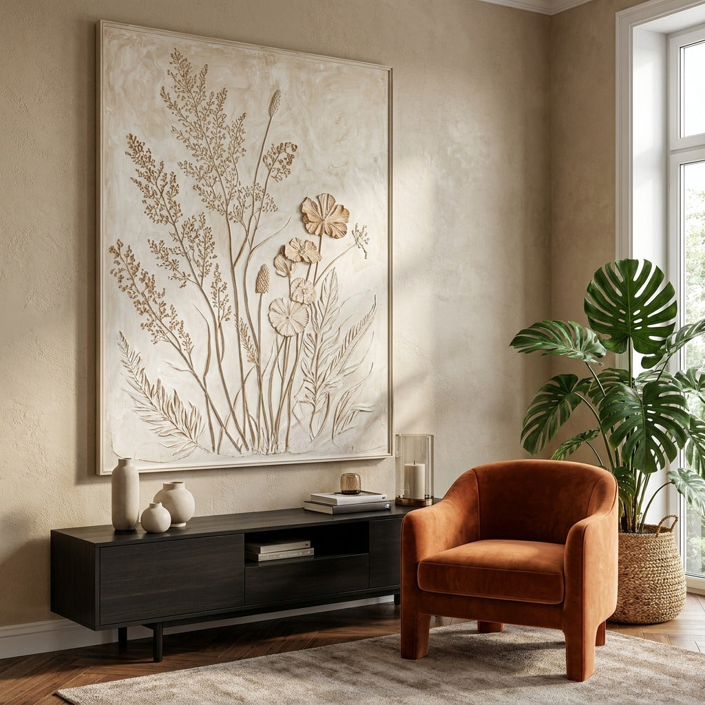 Herbier Élégance | Dokulu Yağlı Boya Tablo