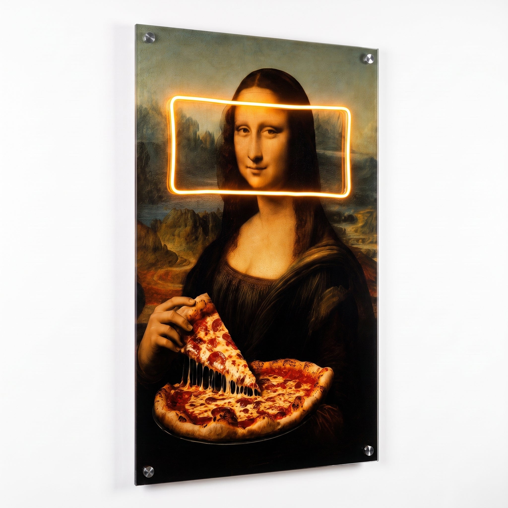 Mona Lisa Pizza Keyfi – Neon LED Tablo