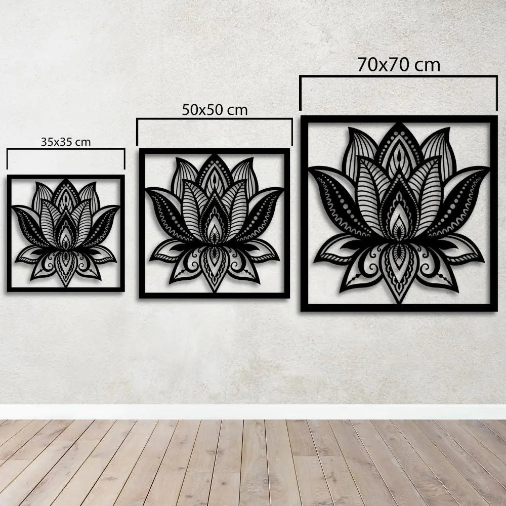 Barışın Simgesi: Lotus Çiçeği Metal Duvar Dekoru Laser Artique