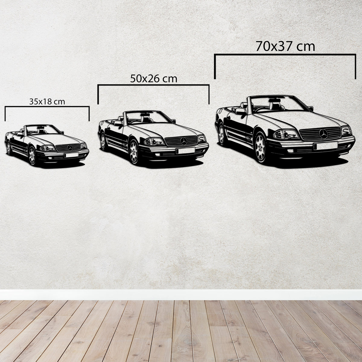 Mercedes-Benz SL (R129) – Araba Metal Duvar Dekoru Laser Artique