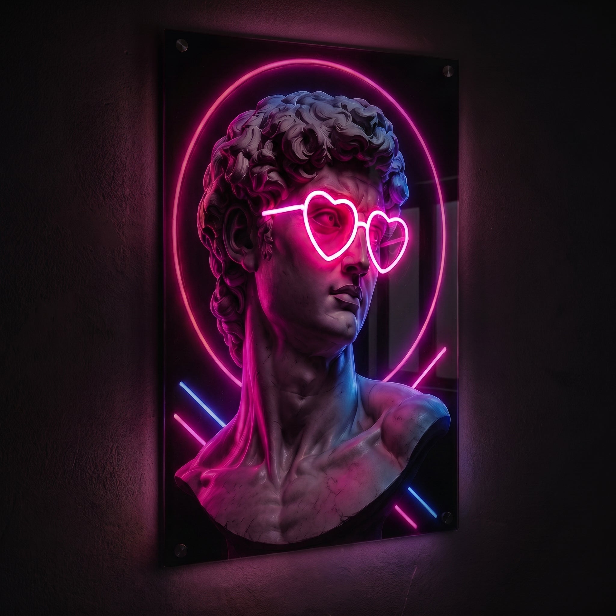 Michelangelo David – Heart Vision Neon LED Tablo