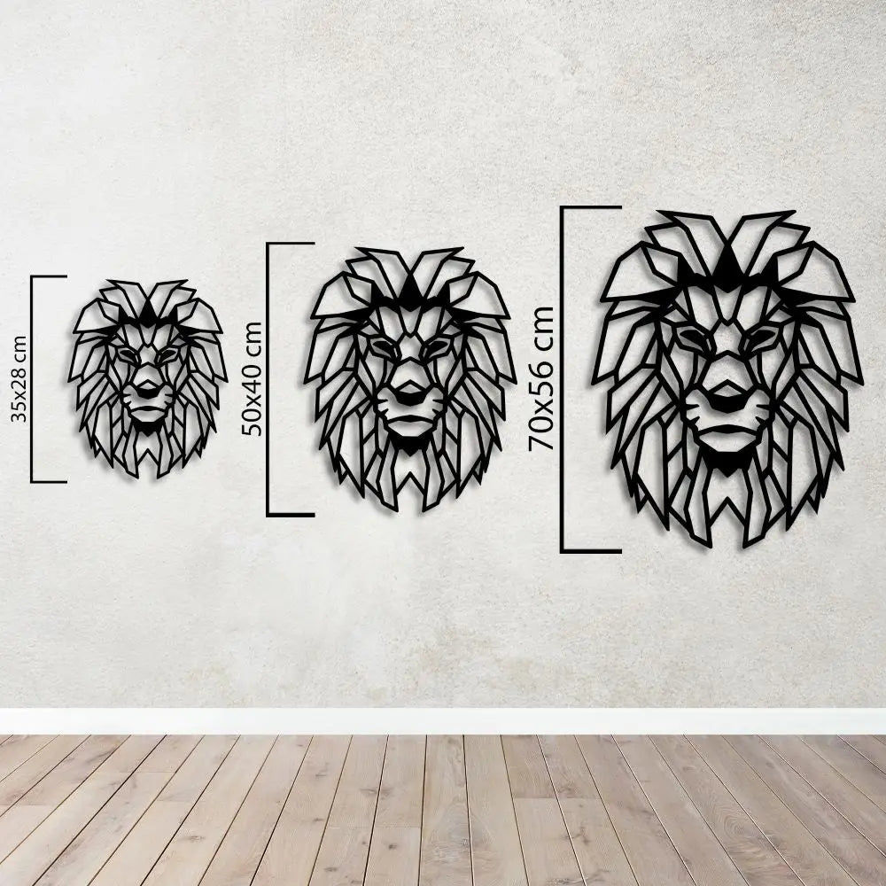 Modern Aslan Sanatı Metal Duvar Dekoru Laser Artique
