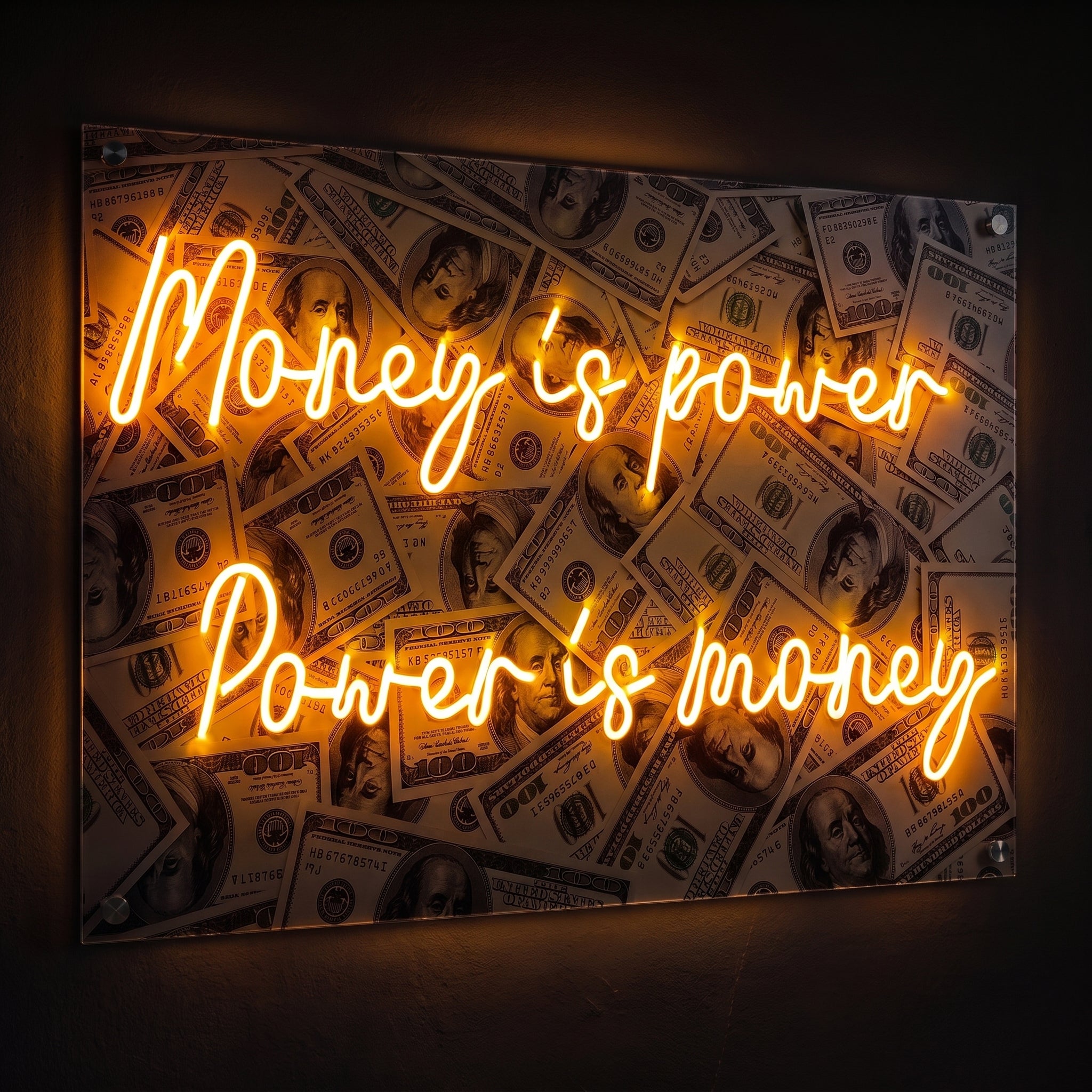 Money Is Power – Dolar Neon LED Tablo