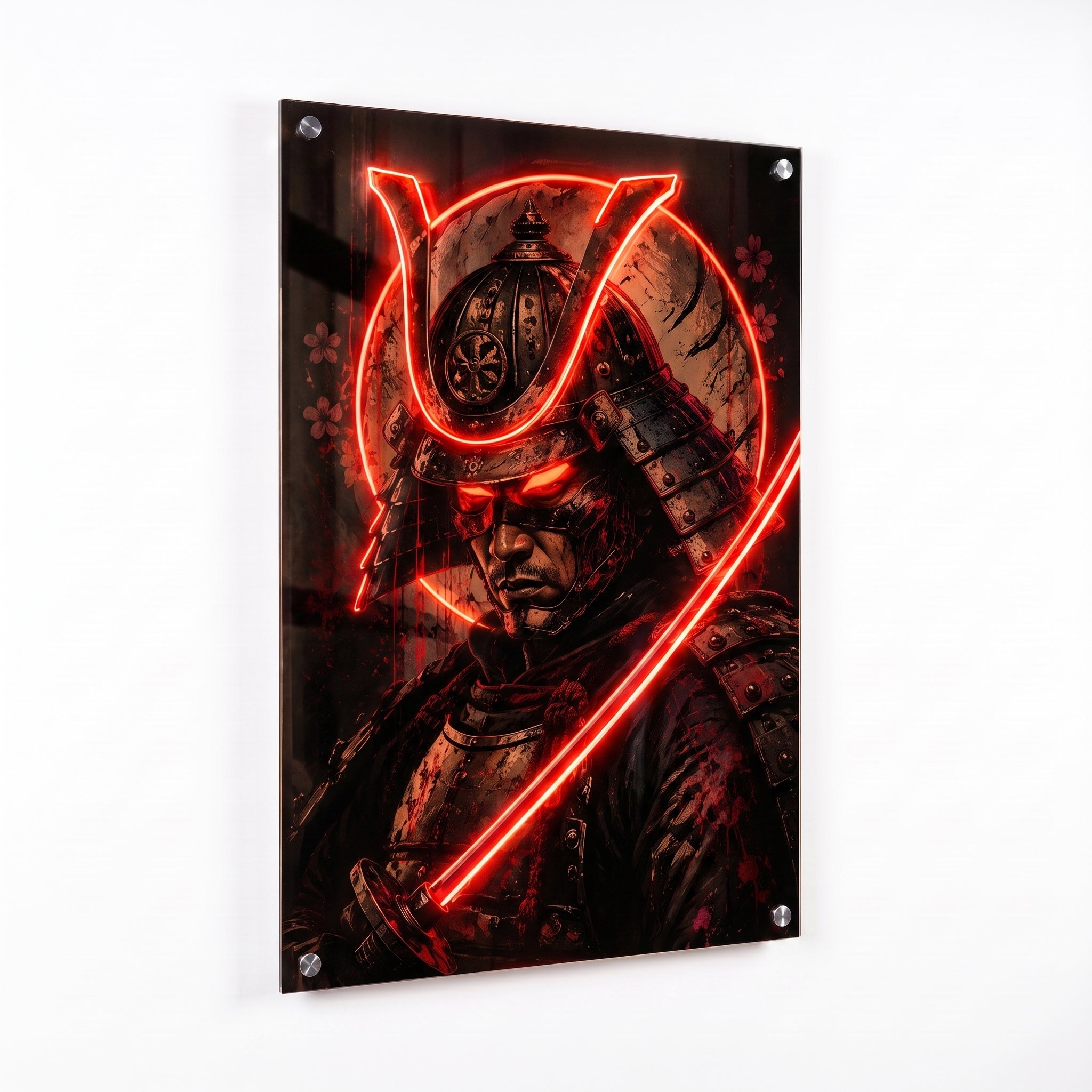 Neon Samurai – Kırmızı Katana Neon LED Tablo