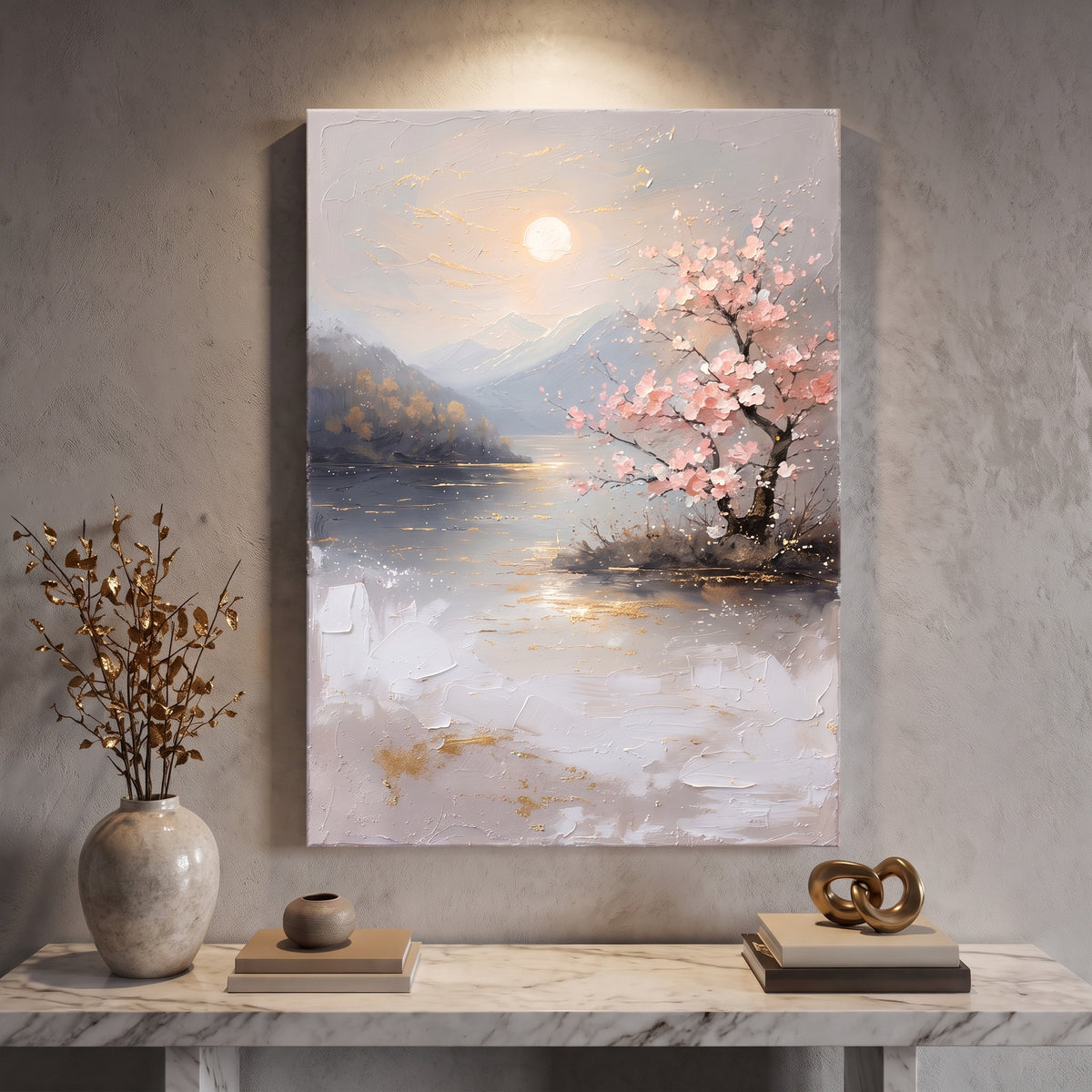 Aurelia Sakura | Göl Manzaralı Yağlı Boya Tablo