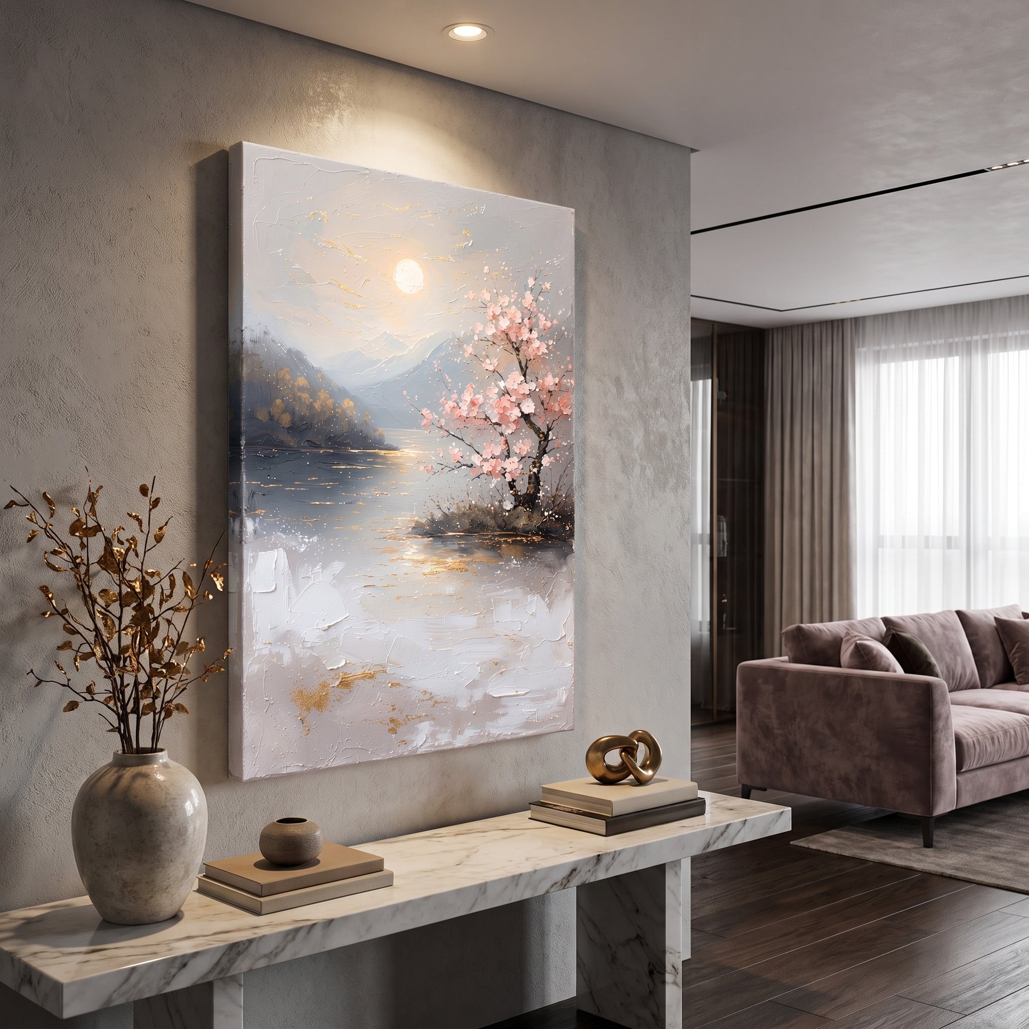 Aurelia Sakura | Göl Manzaralı Yağlı Boya Tablo