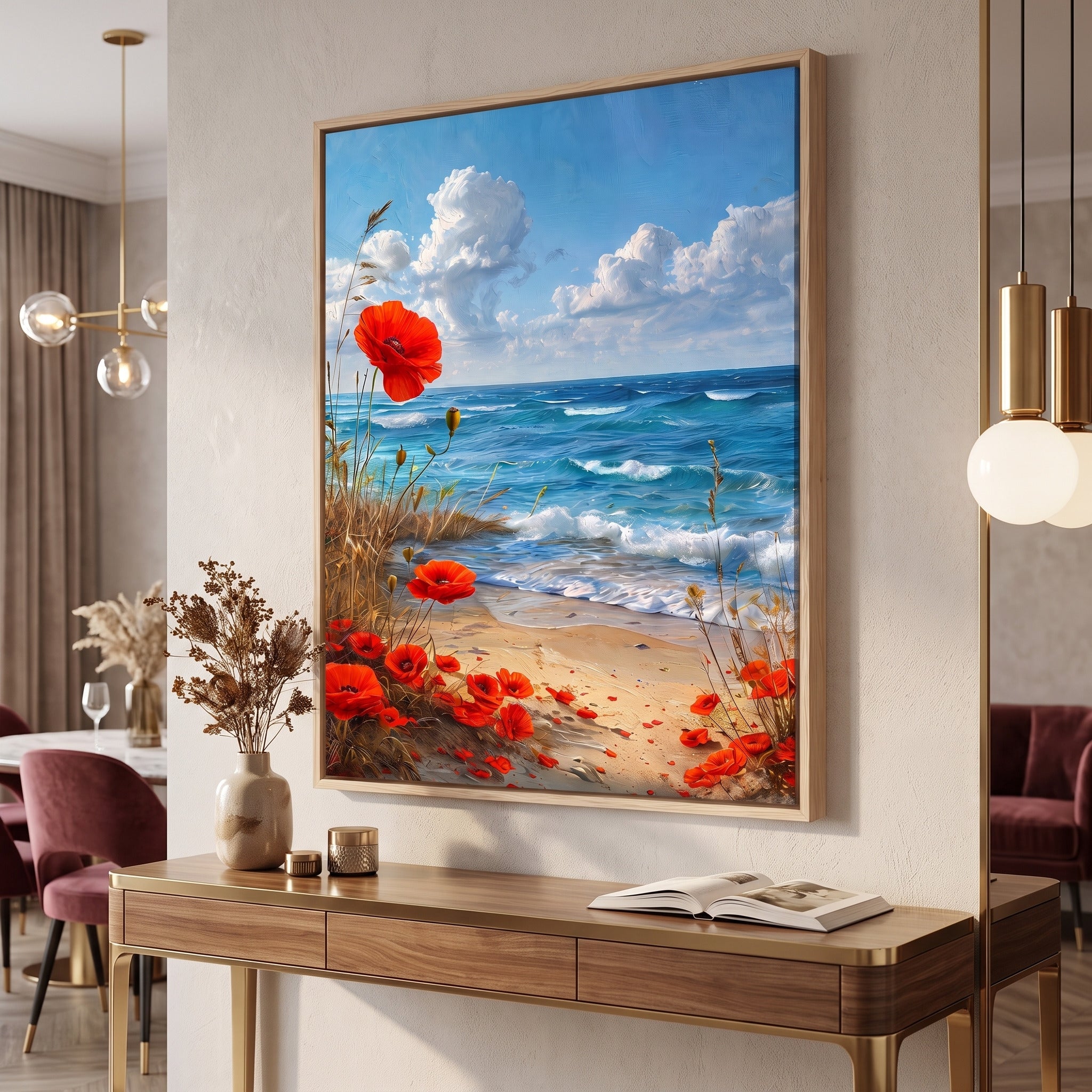 Scarlet Shore | Deniz Manzaralı Yağlı Boya Tablo