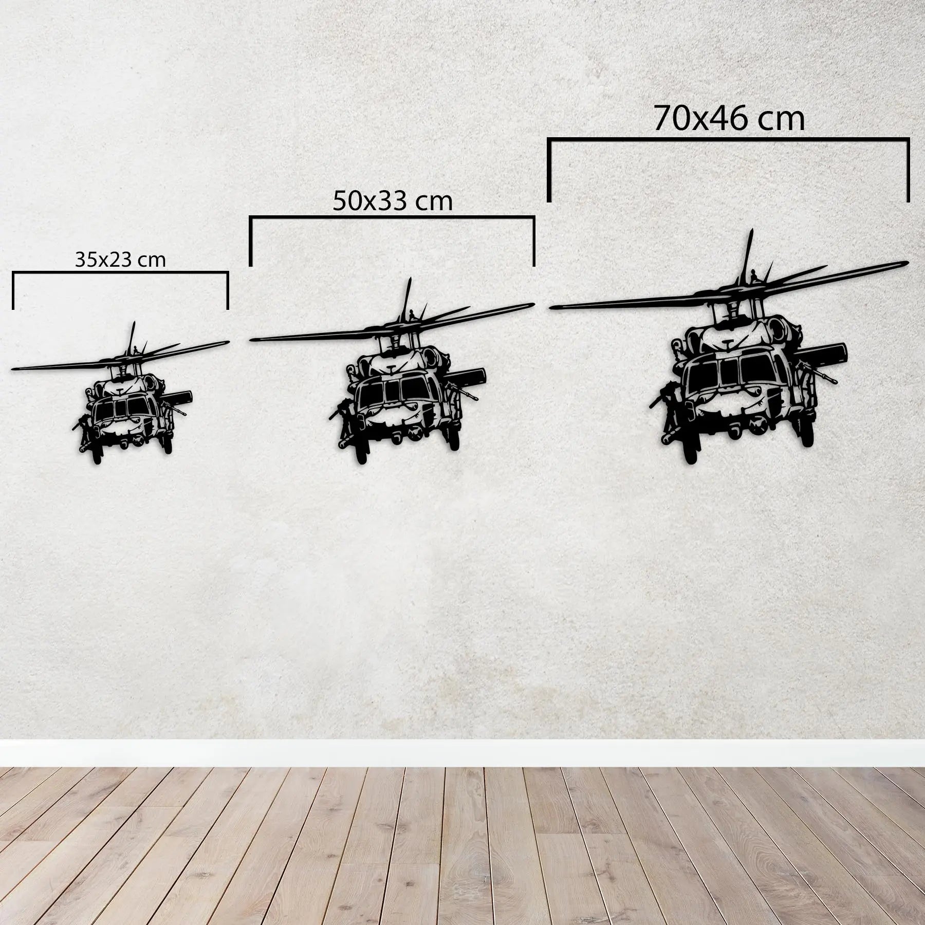 UH-60 Black Hawk Helikopter – Metal Duvar Dekoru Laser Artique