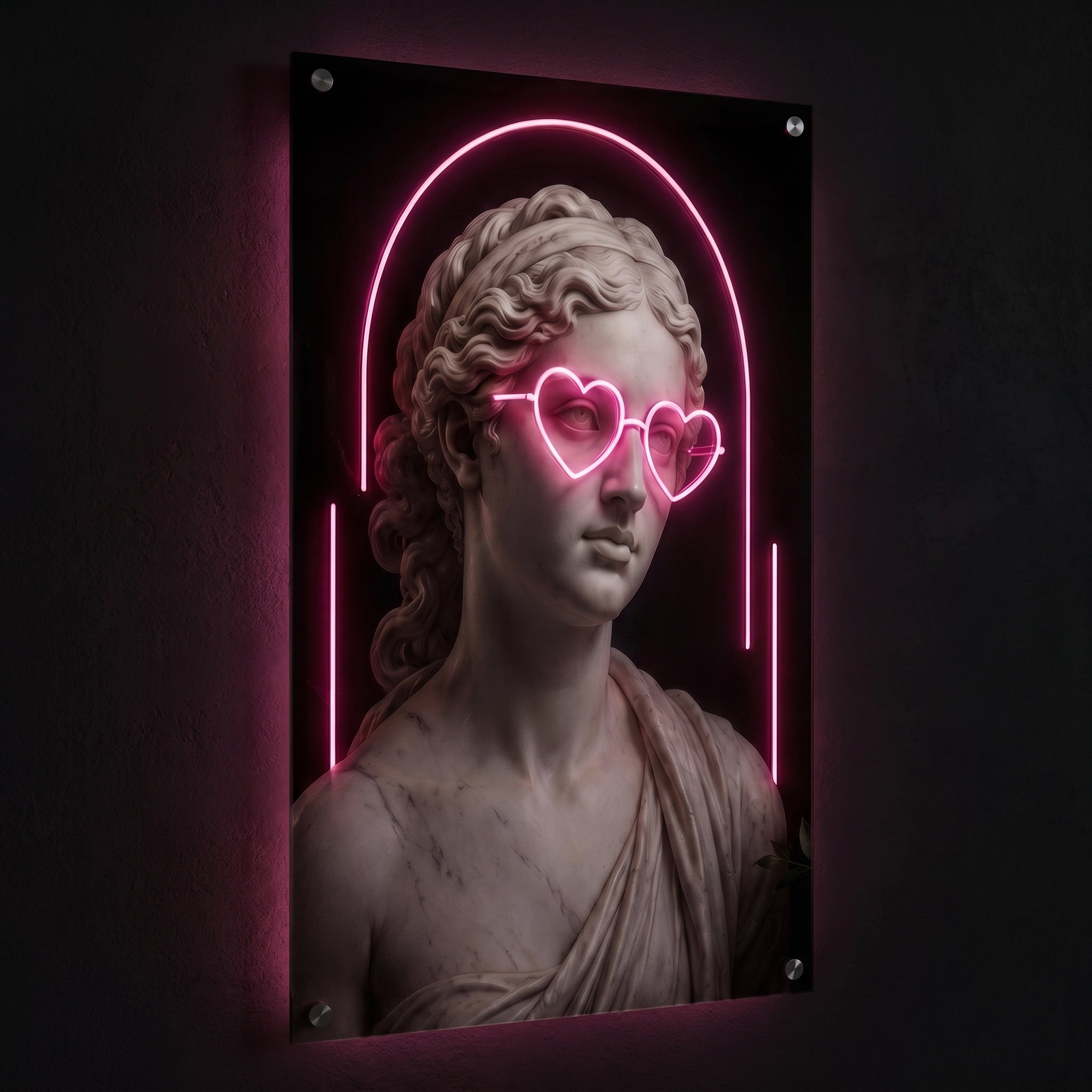 Venus in Love – Kalp Gözlüklü Neon LED Tablo