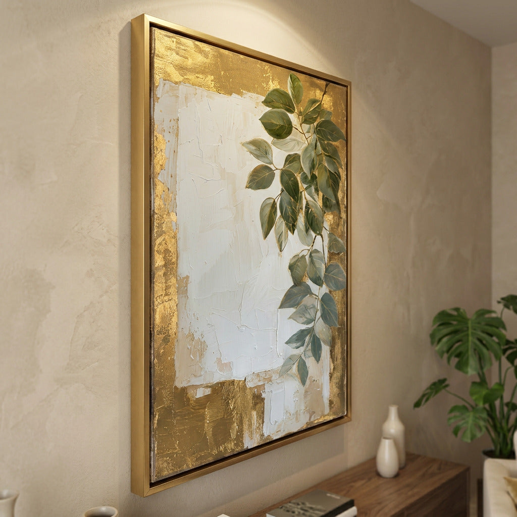 Verde Aurelia | Gold Botanik Yağlı Boya Tablo