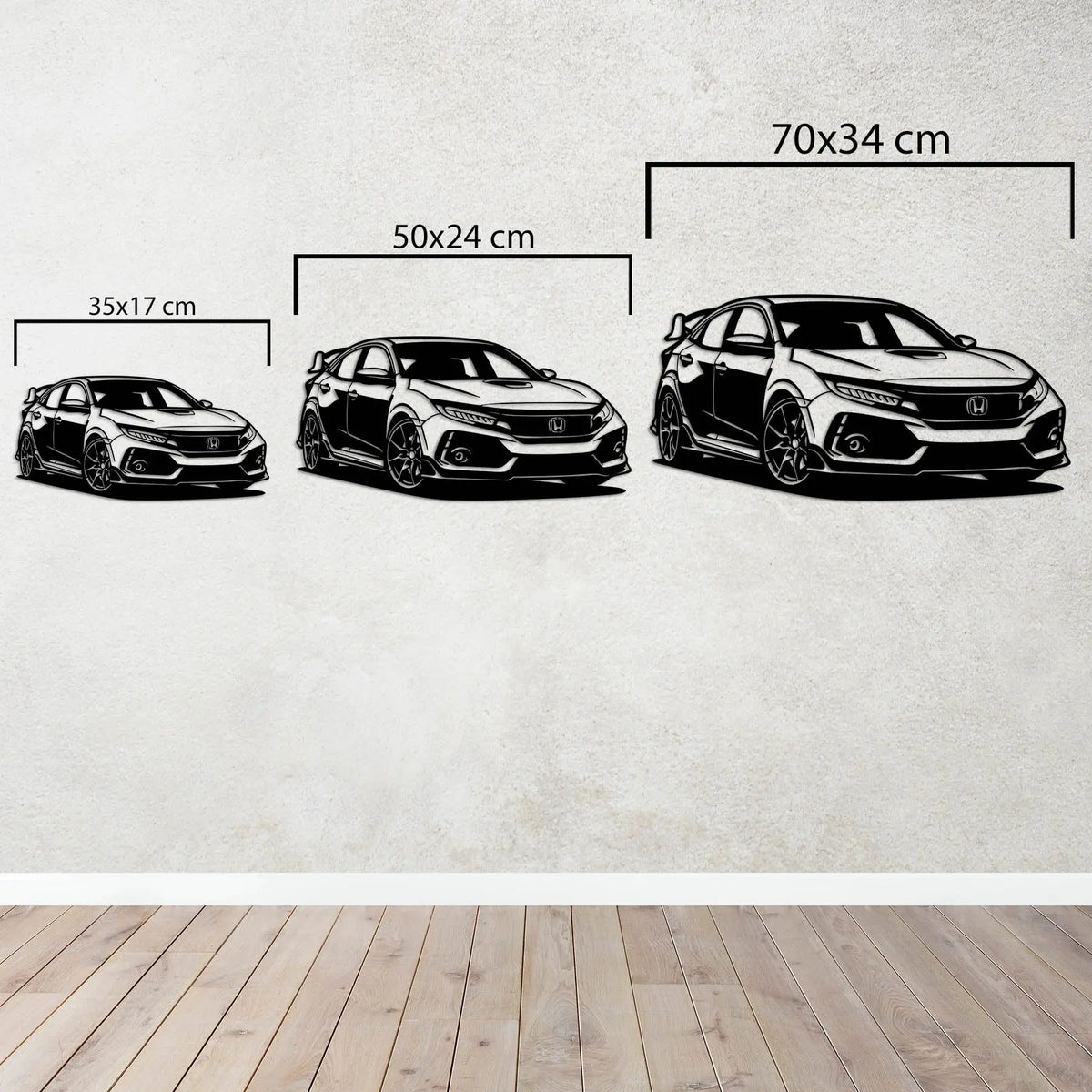 Honda Civic Type R – Araba Metal Duvar Dekoru Laser Artique