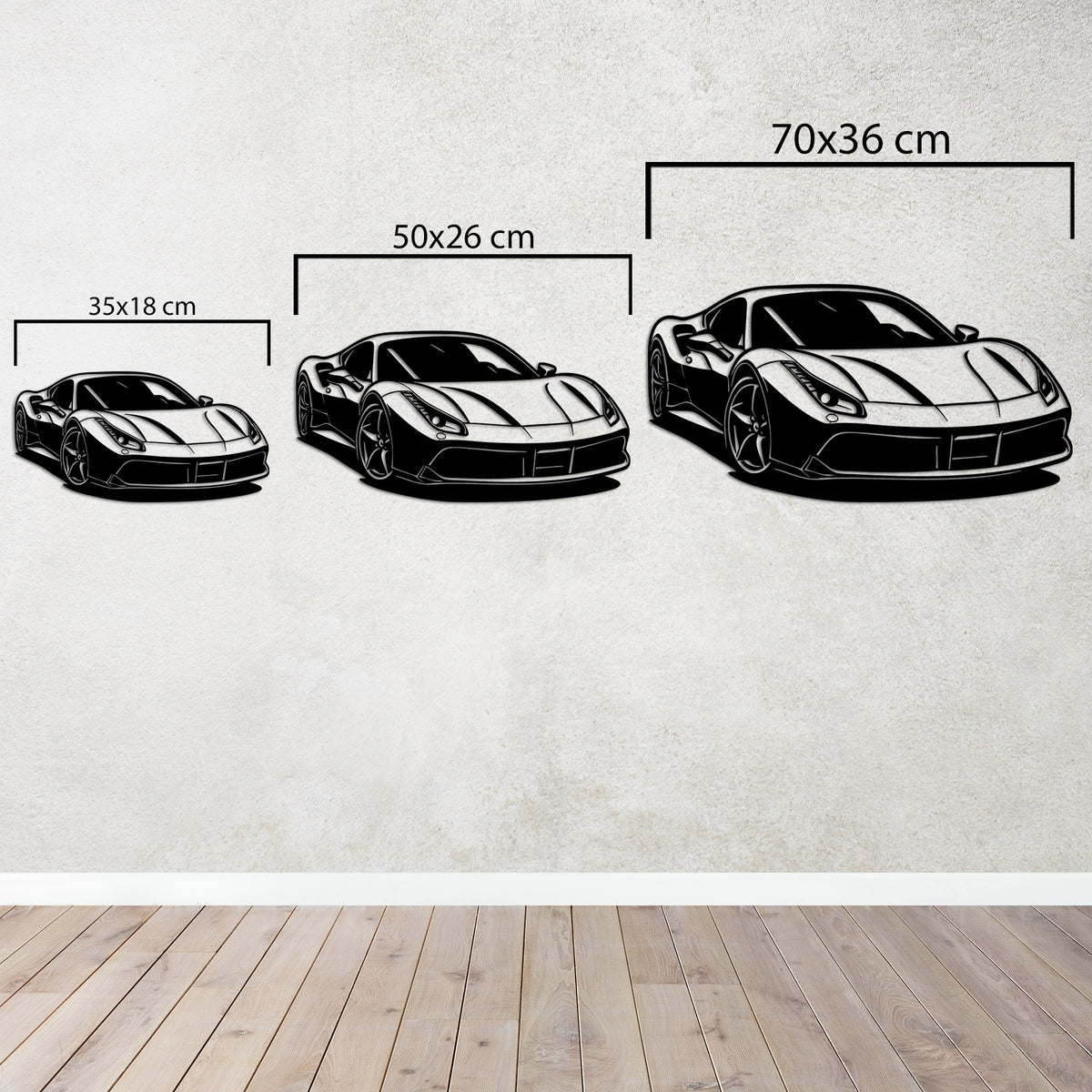 Ferrari 488 GTB – Araba Metal Duvar Dekoru Laser Artique
