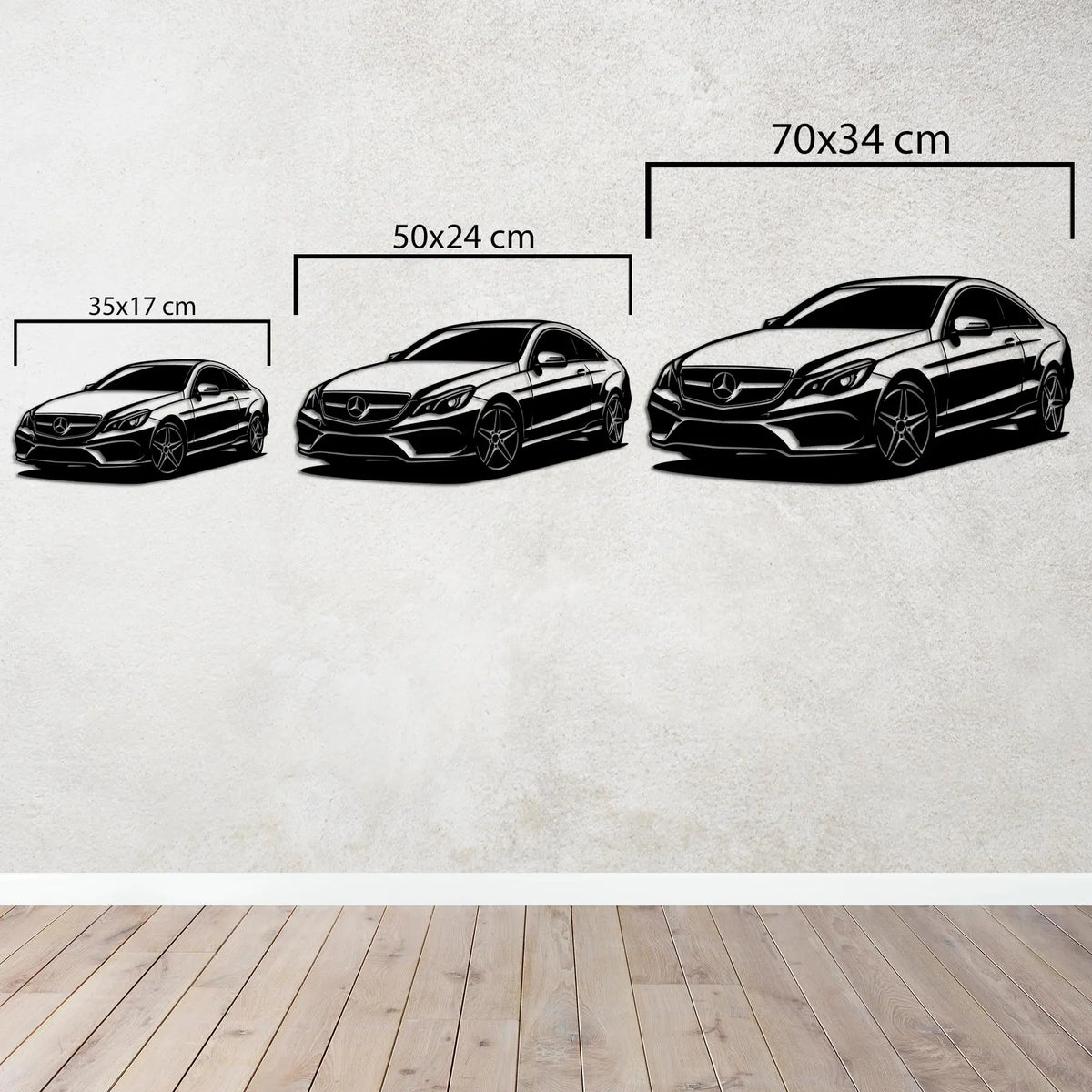 Mercedes-Benz E-Coupé – Araba Metal Duvar Dekoru Laser Artique