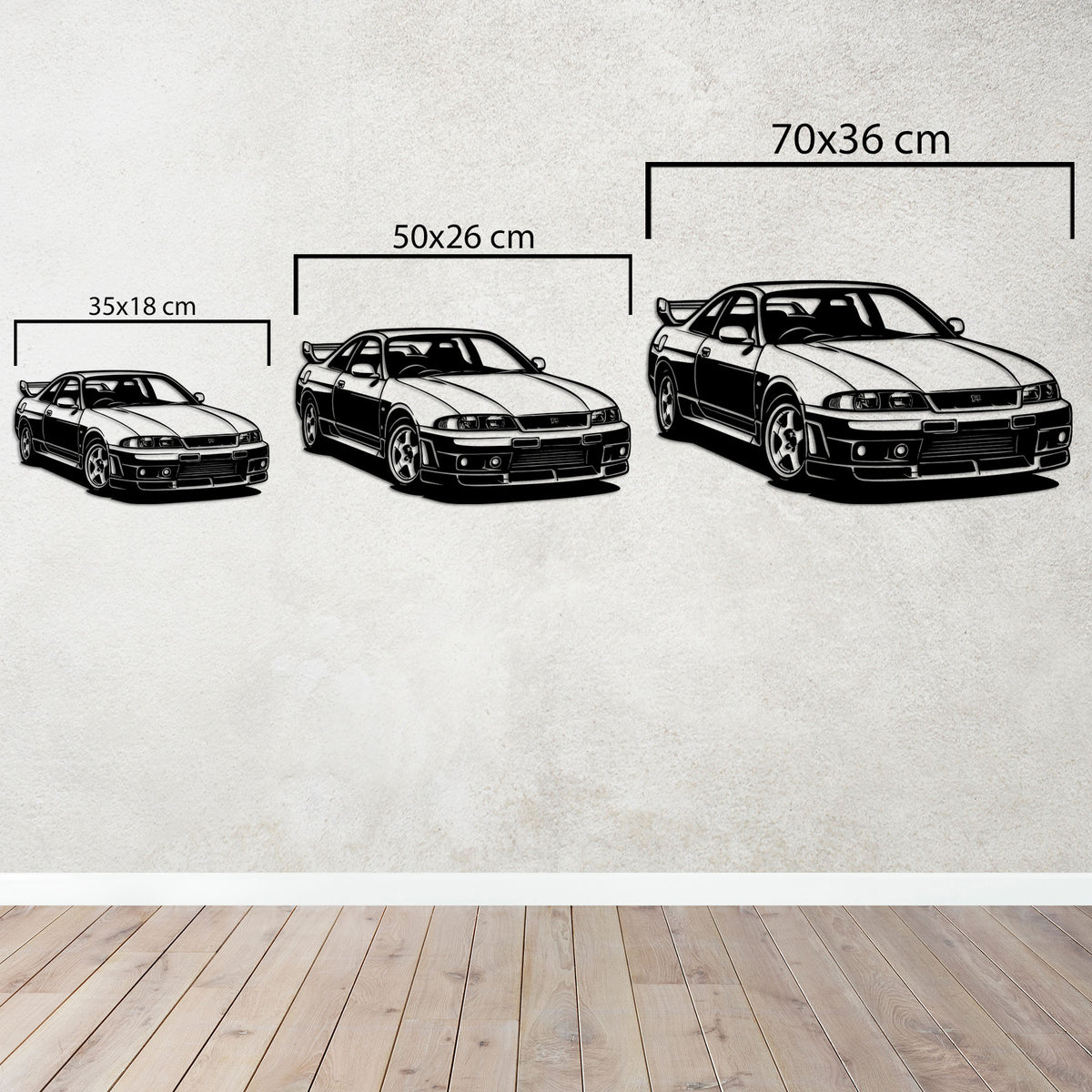 Nissan Skyline R33 – Araba Metal Duvar Dekoru Laser Artique