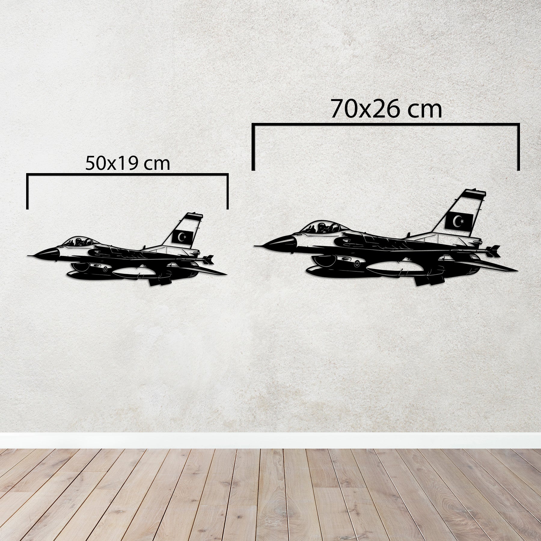 Türk Bayraklı F-16 – Jet Uçak Metal Duvar Dekoru