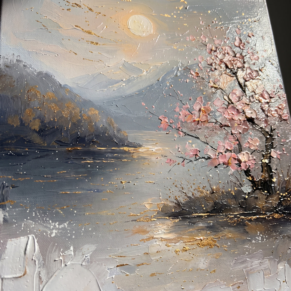 Aurelia Sakura |  Göl Manzaralı Yağlı Boya Tablo