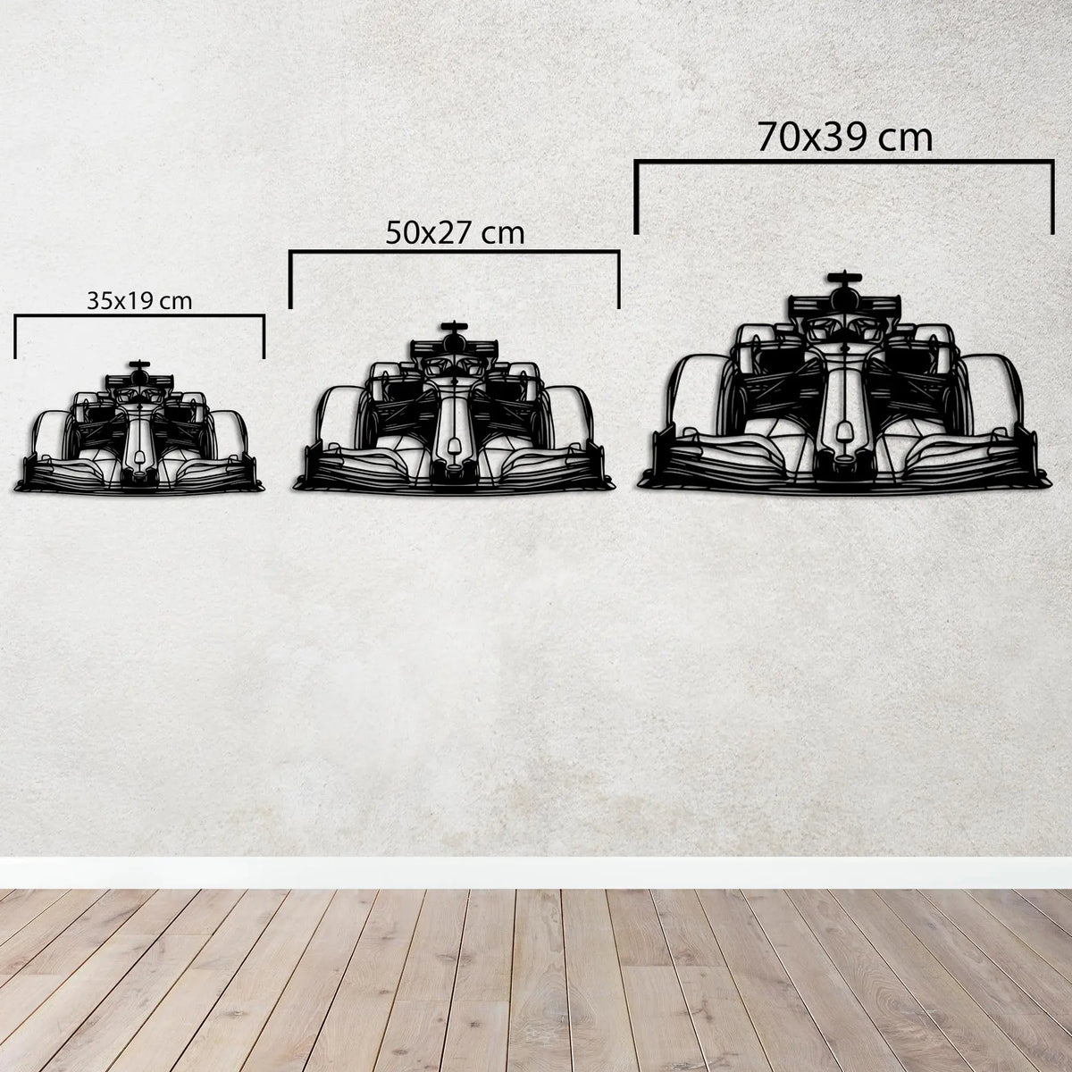Formula 1 - Araba Metal Duvar Dekoru Laser Artique