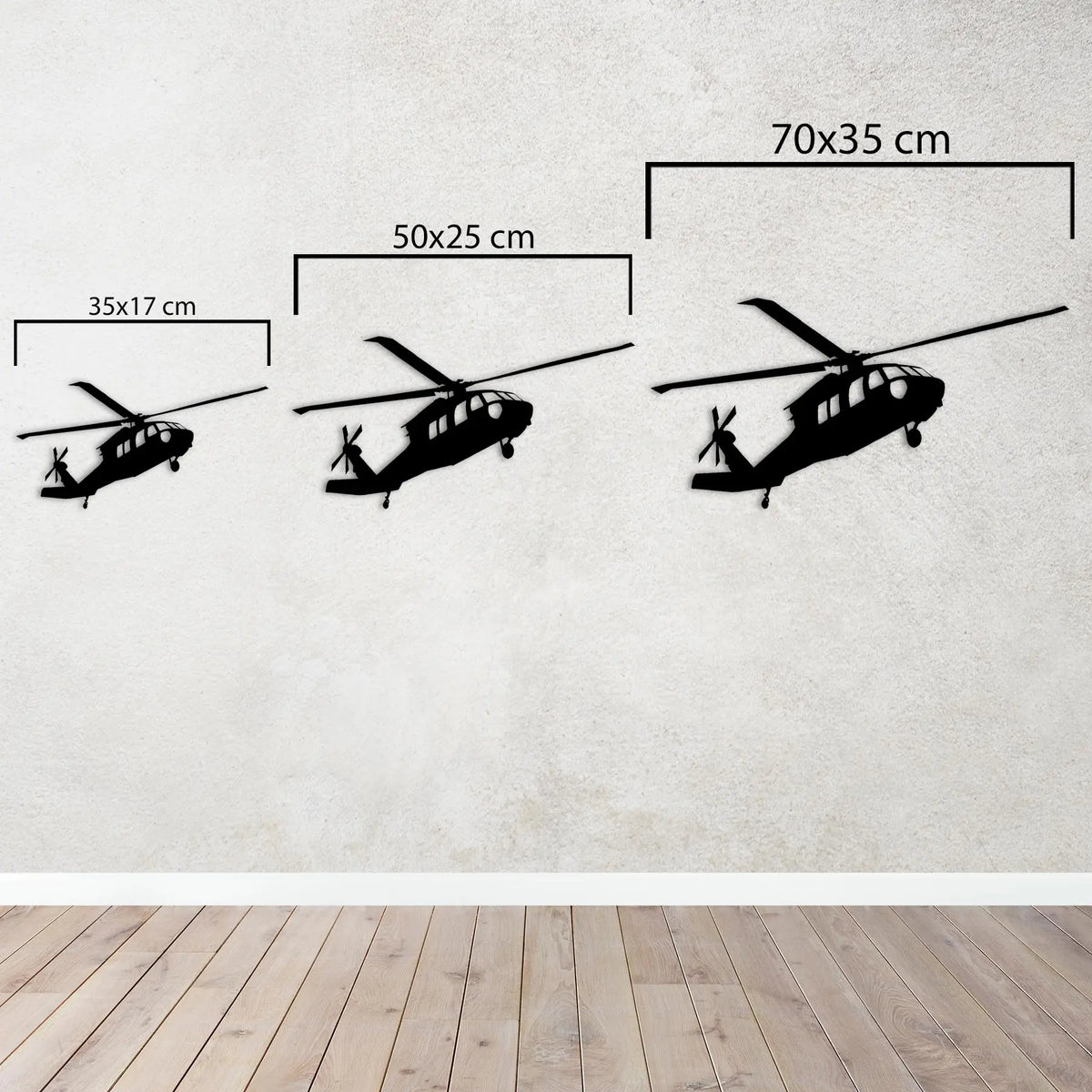 UH-60 Black Hawk – Helikopter Metal Duvar Dekoru Laser Artique