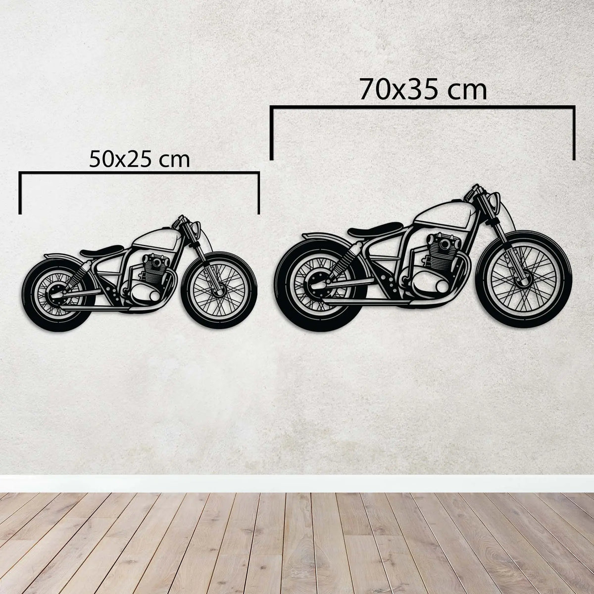 Klasik Bobber – Metal Motosiklet Duvar Dekoru Laser Artique