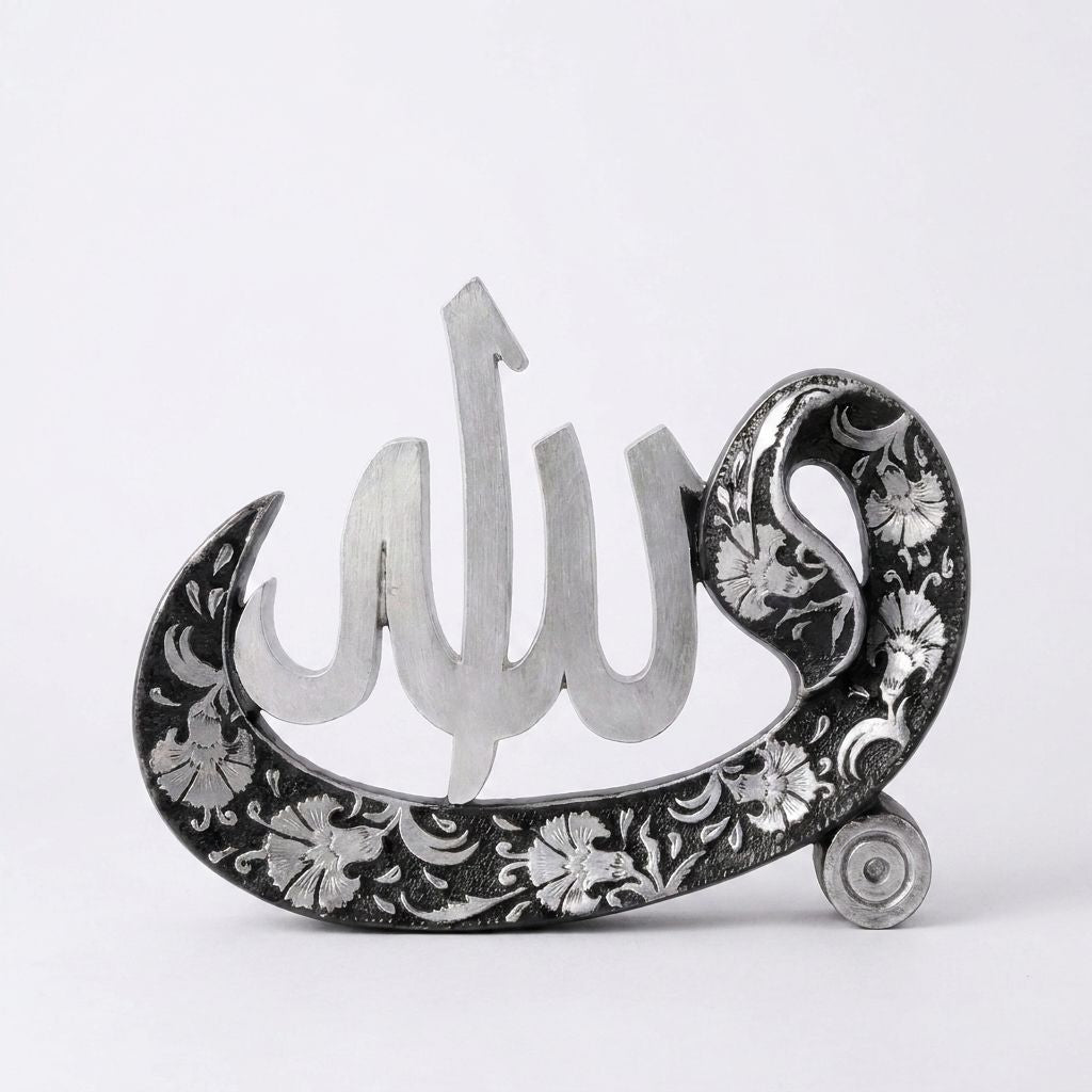 Allah ve Muhammed Lafzı El Yapımı Dekoratif Biblo Seti