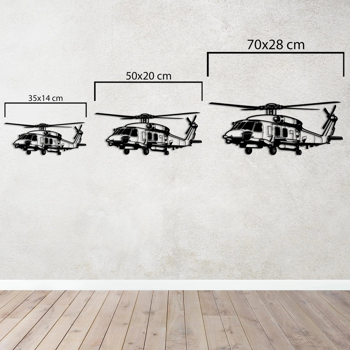 SH-70B SeaHawk Helikopter Metal Duvar Dekoru Laser Artique