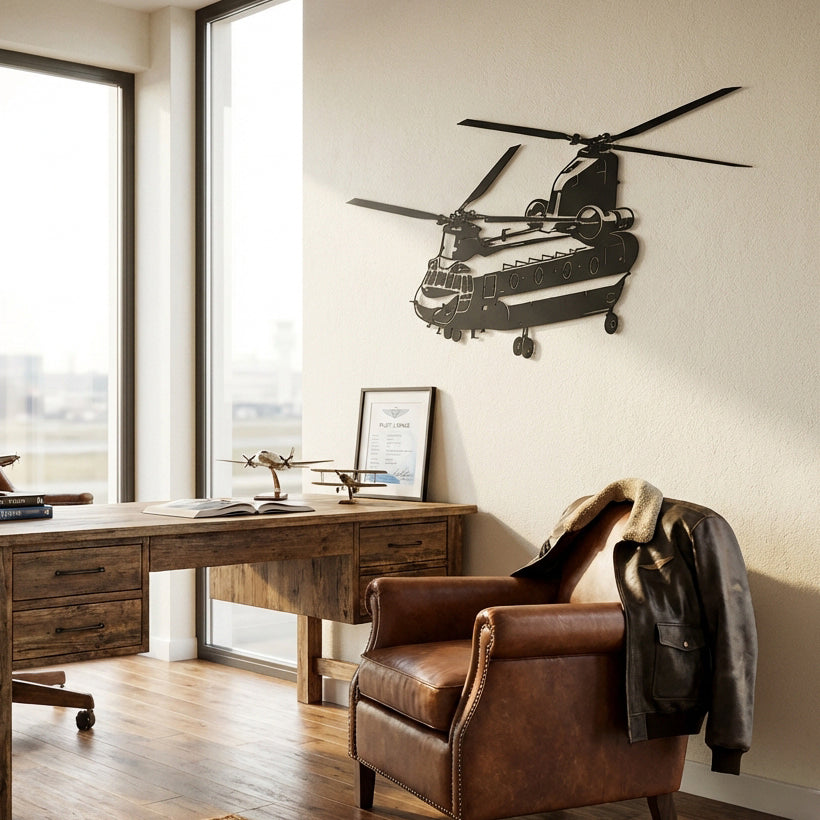 CH-47 Chinook – Askeri Helikopter Metal Duvar Dekoru