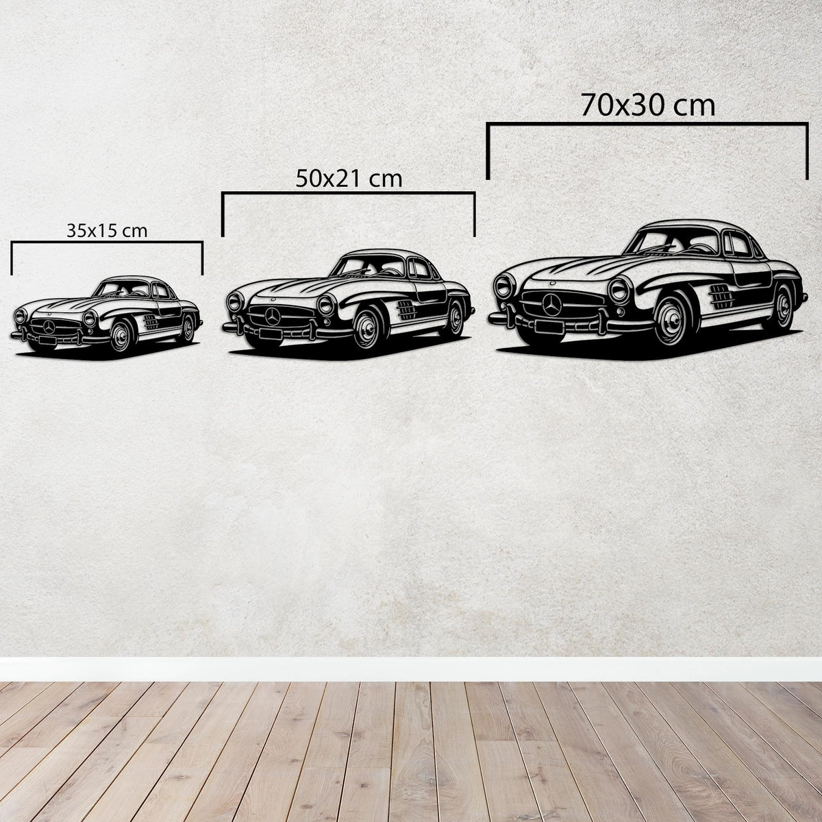 Mercedes-Benz 300SL Gullwing – Araba Metal Duvar Dekoru Laser Artique