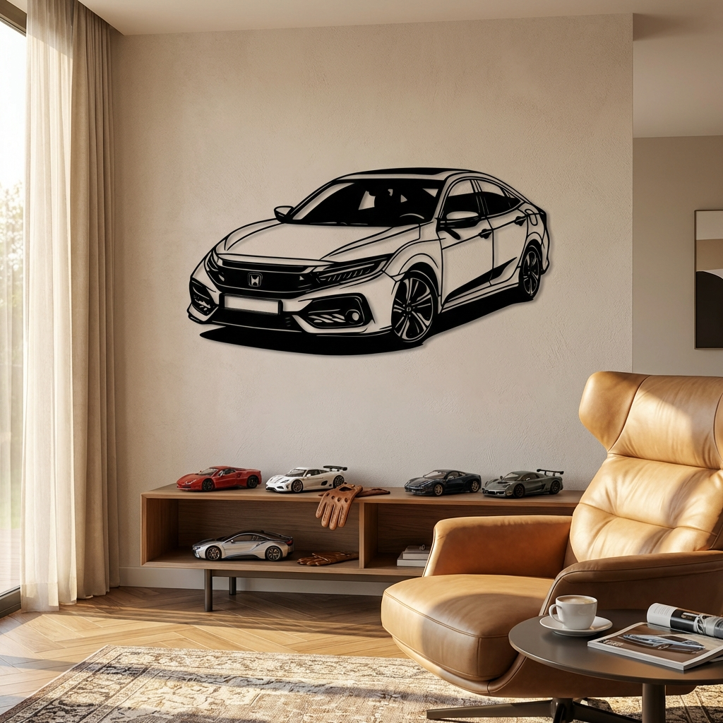 Honda Civic FC5 – Araba Metal Duvar Dekoru