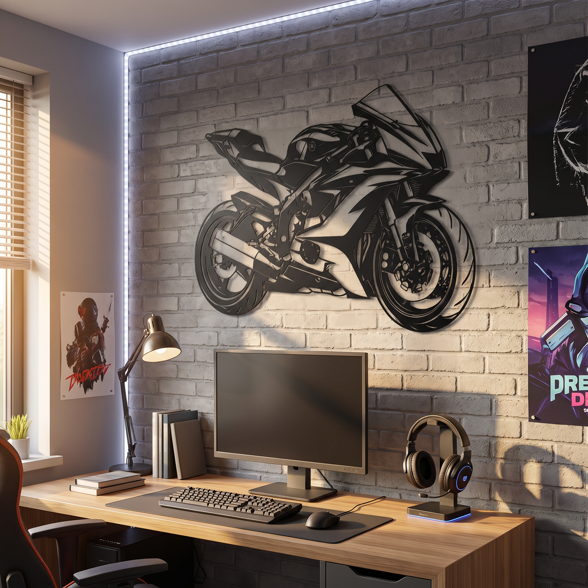 Yamaha R6 - Motosiklet Metal Duvar Dekoru